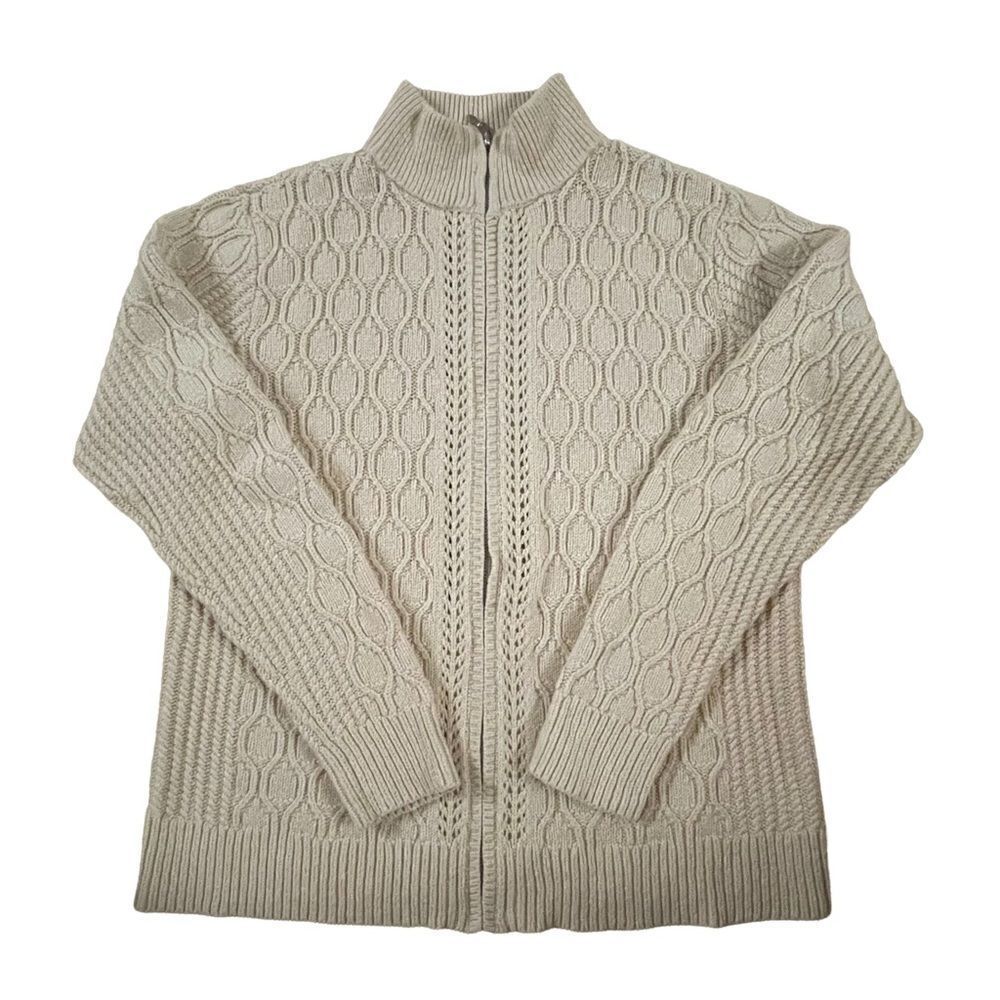 Unbranded ~ ivory cable knit sweater cardigan ~ size Small